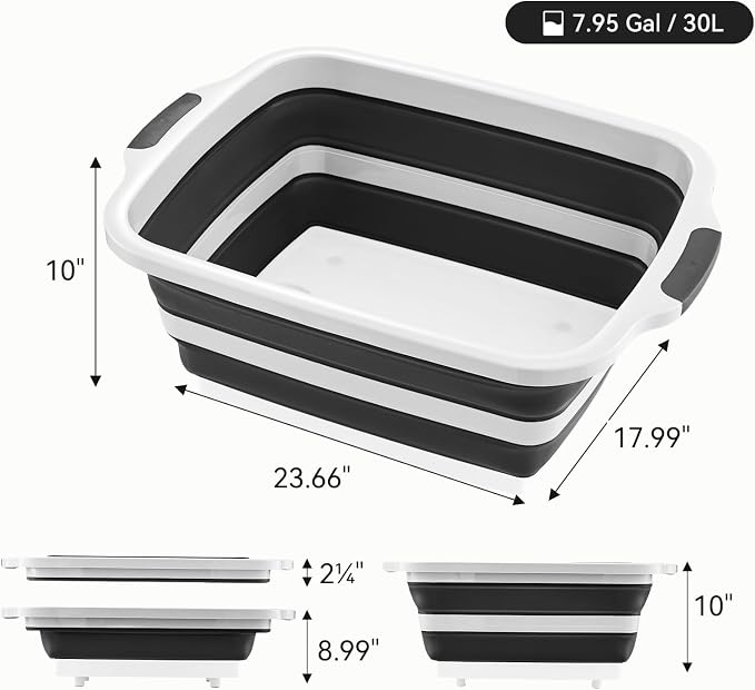 Collapsible BBQ Prep Tub with Cutting Board & Lid – 7.95 Gal / 30L Space-Saving - Image 6