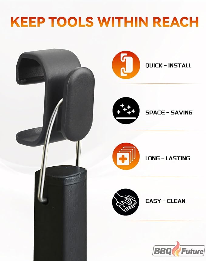 8-Pack Tool Hooks for Weber Grills, Grill Tool Holder for Weber Slate Griddle - Image 5