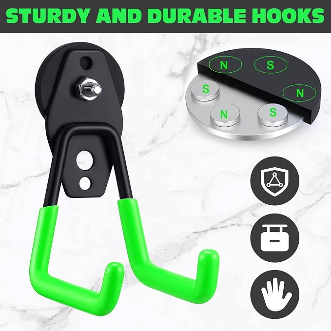 Landhoow Large Magnetic Hooks Heavy Duty Garage Magnet Hooks Strong Storage - Image 3