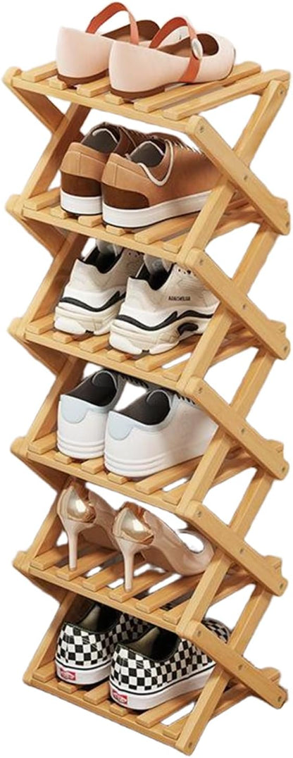 YYW Bamboo Shoe Rack for Entryway, Free Standing Shoe Racks Shelf Closet by YYW