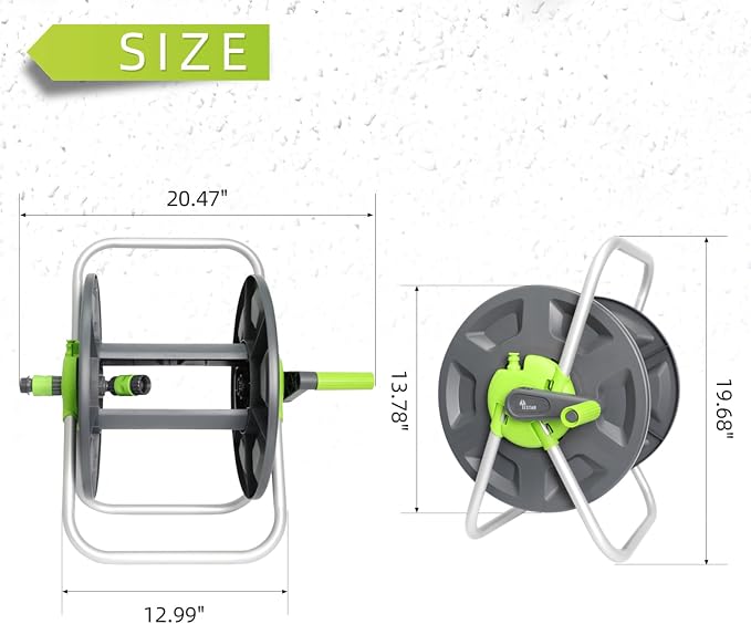 Garden Water Hose Reel Cart, Holds 65-100 Ft of 5/8 Inch, Wall Mounted Garden - Image 3