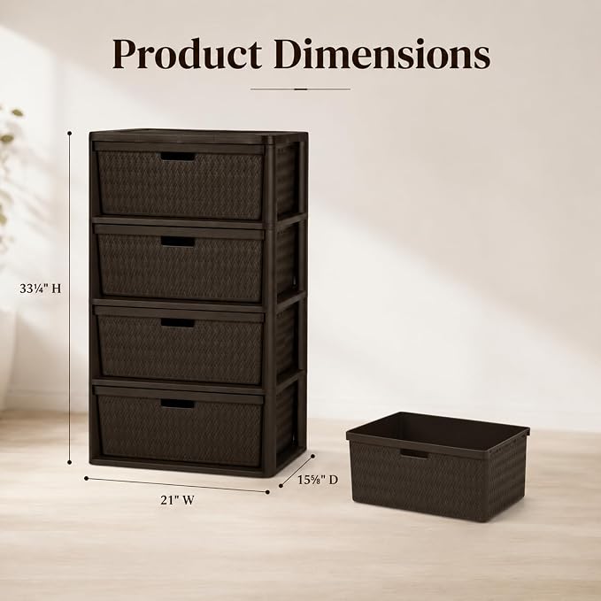 4-Drawer Plastic Storage Tower - Image 3