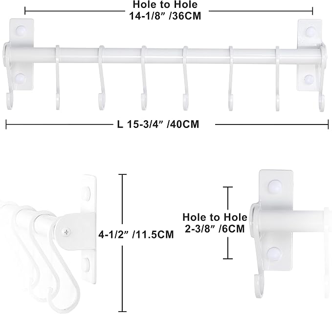 Dseap Kitchen Utensil Holder Hanger, Pot and Pan Rack Wall Mounted, Kitchen Rail - Image 5