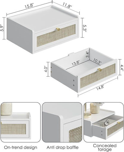 Floating Nightstand, Wall Mounted Night Stand - Image 2