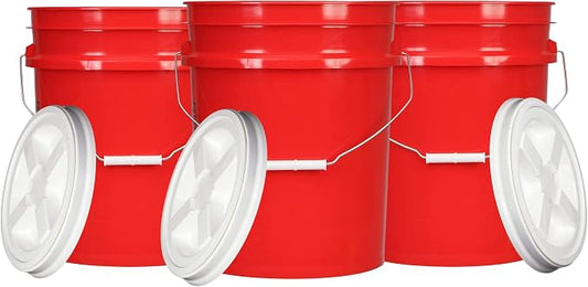 House Naturals 5 Gallon Food Grade BPA Free Made in USA Red Bucket Pail by House+Naturals