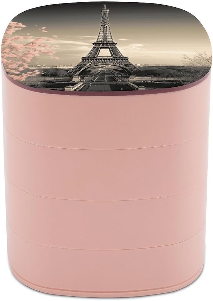 Paris Tower Rotating Jewelry Organizer Box 4-Layer 360° Rotatable ABS Jewelry by CSGJMYGS