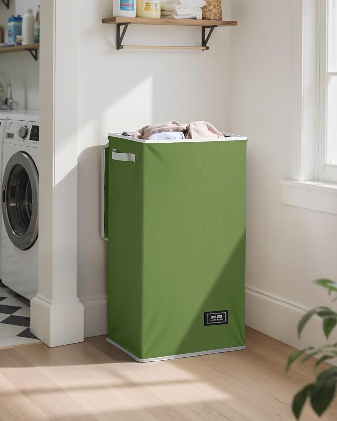 SOLEDI Laundry Hamper with Lid 100L Large & Tall Collapsible Laundry Basket - Image 2