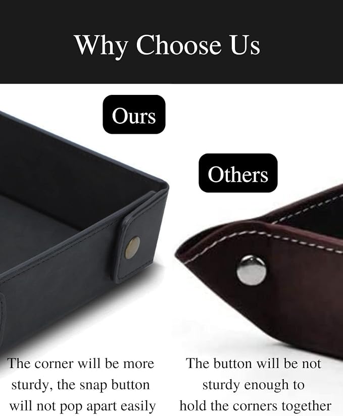 CASIRENA Father's Day Gifts Faux Leather Valet Tray Organizer - Image 3