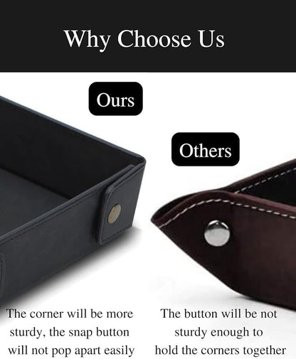 CASIRENA Father's Day Gifts Faux Leather Valet Tray Organizer - Image 3