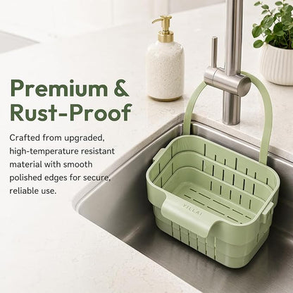Foldable Hanging Sink Drain Basket, Stretchable Kitchen Colander, No-Drill - Image 3