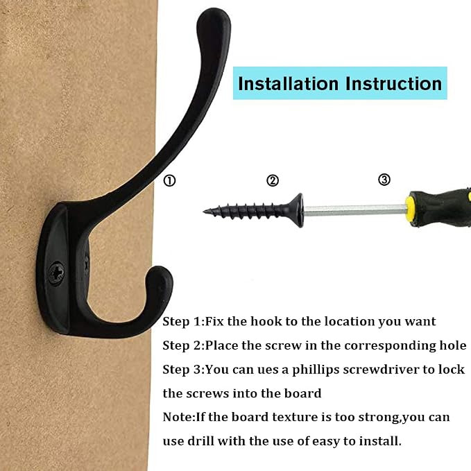IBosins 30 Pack Heavy Duty Dual Coat Hooks Wall Mounted - Image 3