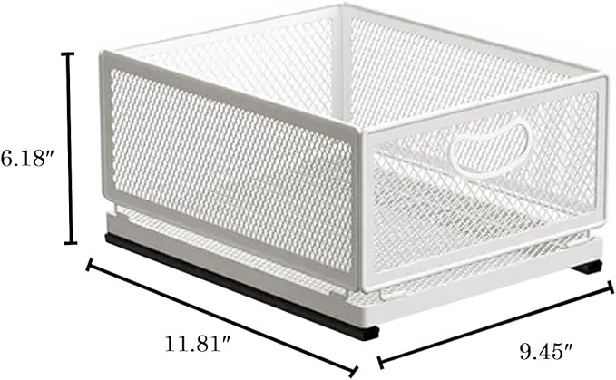 Sliding Cabinet Basket Organizer Drawer Self Adhesive Slide out Pantry Shelves - Image 2