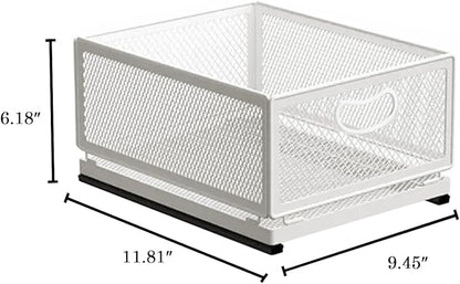 Sliding Cabinet Basket Organizer Drawer Self Adhesive Slide out Pantry Shelves - Image 2