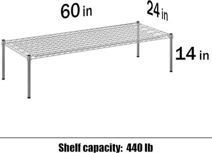 24" Deep x 60" Wide x 14" Height Wire Shelving Kit | 1-Tier | NSF Commercial - Image 3