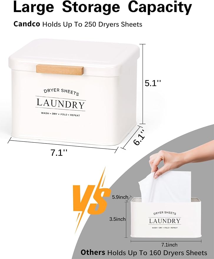 Dryer Sheet Holder with Hinged Lid - Image 2