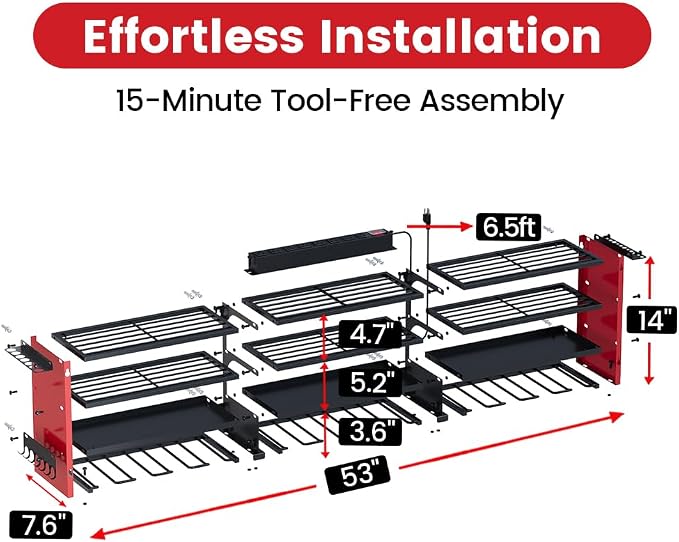 4 Layers Power Tool Organizer Wall Mount - Image 11