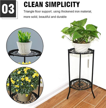 19. Plant Stand for Flower Pot Heavy Duty Potted Holder, 2 Tiers Tall Planter - Image 4