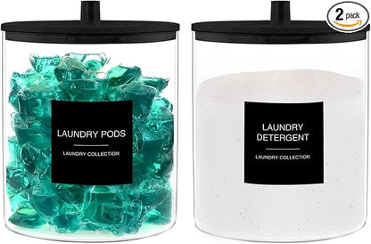 TIPGO Glass Jars for Laundry Room Organization, Laundry Pods Container by TIPGO