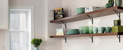 16 Pack L8 x H 6" Black Heavy Duty Shelf Brackets - Image 9