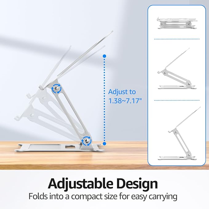 Urmust Laptop Notebook Stand Holder Adjustable Ultrabook Stand Riser Portable - Image 4