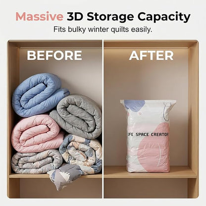 No-Pump Vacuum Storage Bags, Upgrade Large Storage Compression Bags No-Pump 3D - Image 3