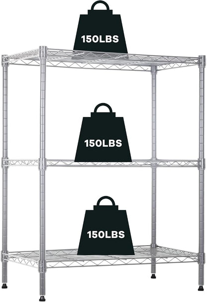NChanmar 3-Tier Wire Shelving Unit Storage Shelves Shelf Organizer 30"x23"x12" by NChanmar