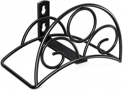 Metal Garden Hose Holder Wall Mounted Water Black Hose Holder by AFTERMAT