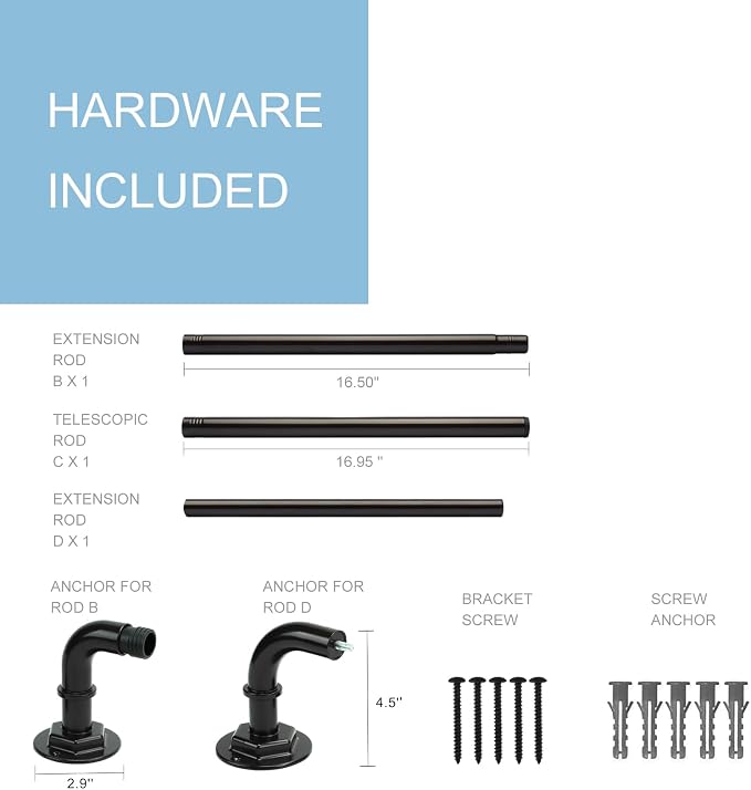 Byondeth Curtain Rods for Windows 16 to 45 Inches Adjustable Blackout Wrap - Image 6