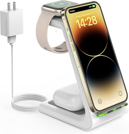 Wireless Charging Station for Apple - 3 in 1 Wireless Charger Stand Dock Watch by ServeYouTheBest