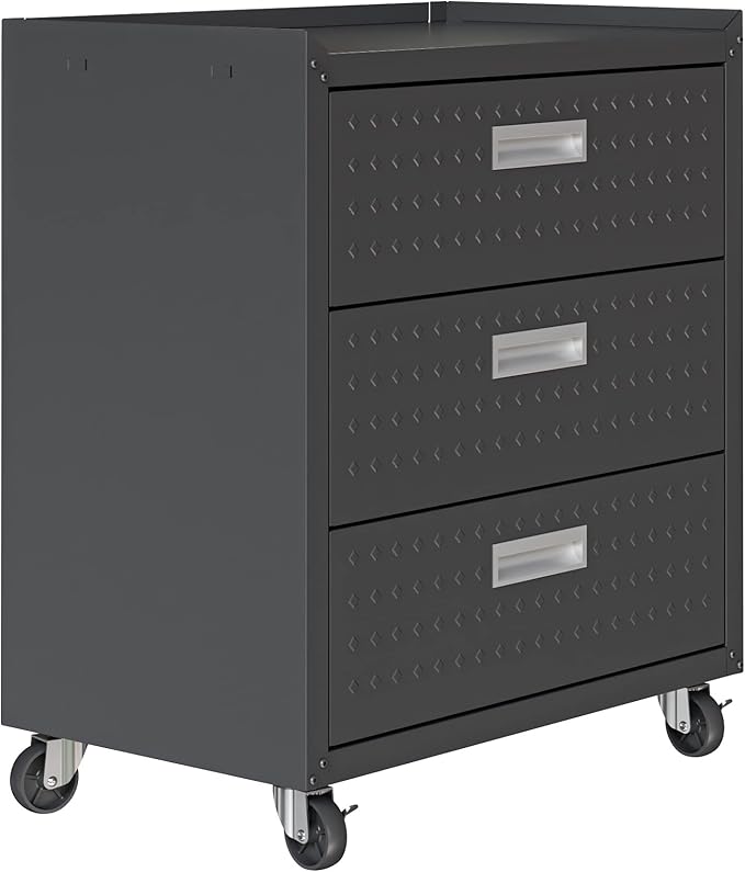 Manhattan Comfort Fortress 31.5-Inch Rolling Garage Tool Chest, 3-Drawer - Image 6
