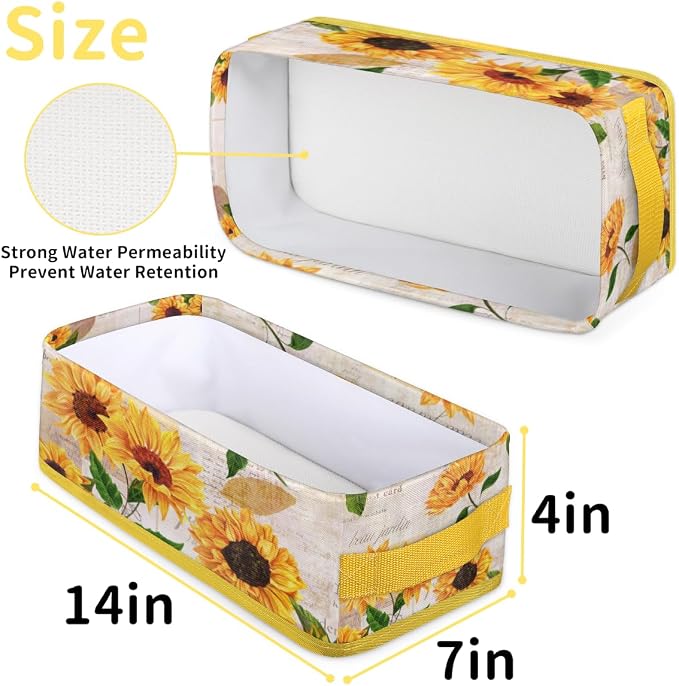 Sunflower Bright Letters Bathroom Storage Basket, Foldable - Image 2