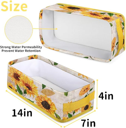 Sunflower Bright Letters Bathroom Storage Basket, Foldable - Image 2