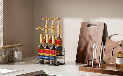 6 Bottle Capacity Coffee Syrup Organizer 2 Tier Coffee Syrup Stand Shelf - Image 6