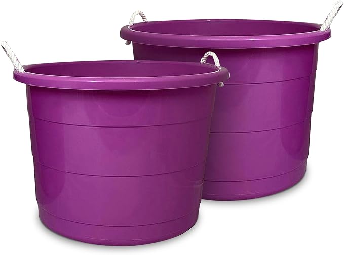 HOMZ 2-Pack Utility Tub, Large Plastic Storage Bucket by Homz