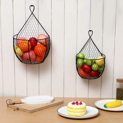 ERYTLLY Metal Fruit And Vegetable Storage Hanging Basket Wall Mounted, - Image 6