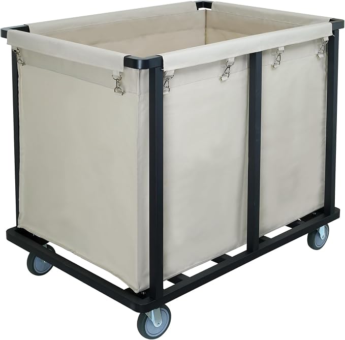 Commercial Laundry Cart with Wheels, 400L Beige | 600 lbs Heavy Duty Laundry by SUPIEZENT