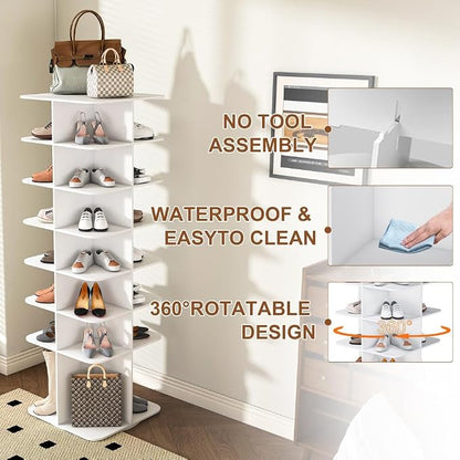 Shoe Organizer 7-Tier Spinning Shoe Rack - Image 3
