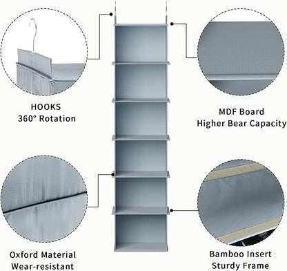 YOUDENOVA Hanging Closet Organizer, 6-Shelf Closet Hanging Shelves - Image 6