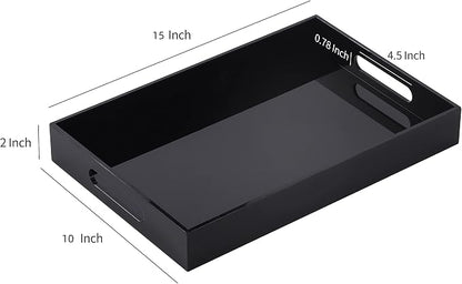 Black Oversize Acrylic Serving Tray - Image 2