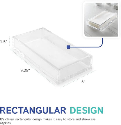 Huang Acrylic Clear Rectangle Paper Napkin Holder | - Image 8