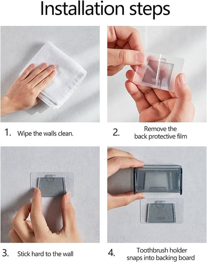 2 PCS Wall-Mounted Toothbrush Holder - Image 5