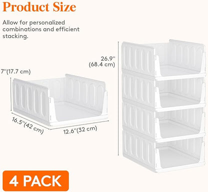 Lifewit 12 Pack Stackable Closet Organizers and Storage Basket - Image 5