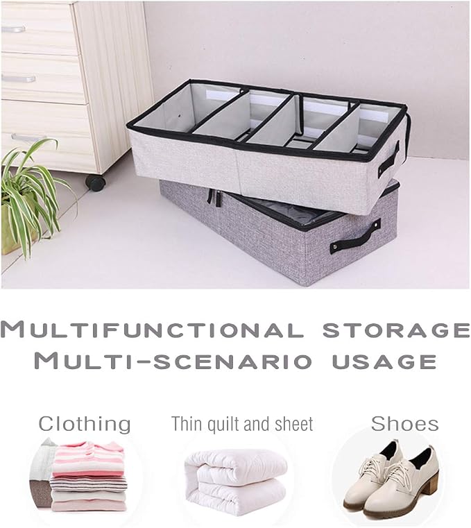 AARAINBOW 2 Packs Foldable Under Bed Shoes Organizer - Image 2