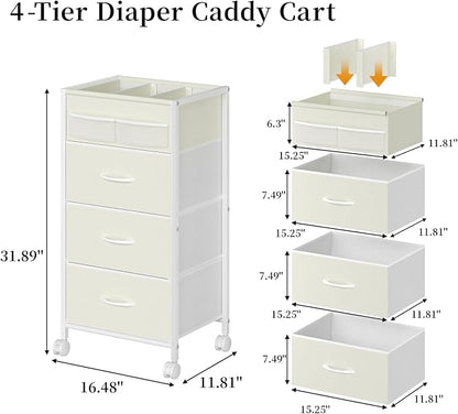4-Tier Baby Diaper Caddy Organizer Cart - Image 4