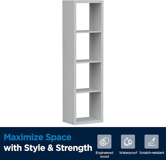 4 Cube Storage Organizer Single Row, Cube Shelf - Image 8