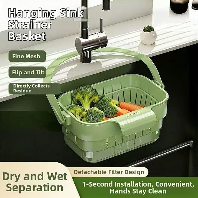Foldable Hanging Kitchen Sink Drain, No-Drill Hanging Drain Rack Food - Image 3