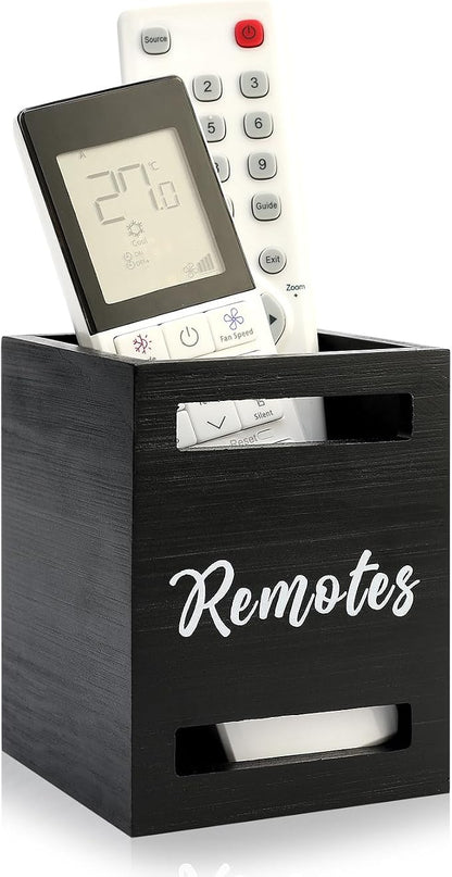 Small Remote Control Holder Wall Mount Wooden Remote Caddy Organizer by Hilislog
