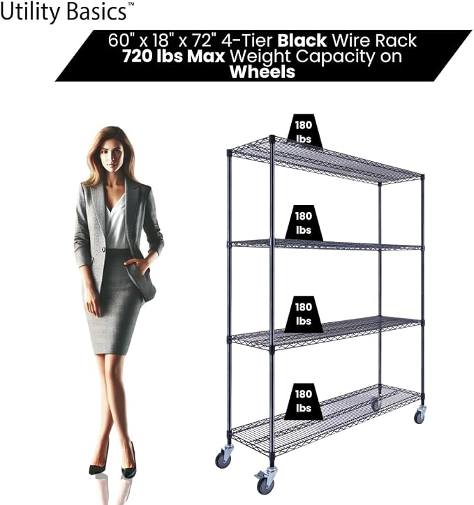 NSF Commercial 4-Tier Wire Shelving - Image 4
