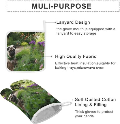 DOD in The Garden Oven Mitts and Pot Holders 3pcs Set | Polyester Heat - Image 3