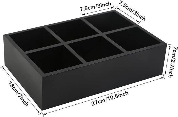 Tea Bag Box Black 6 Compartments Tea Organizer Storage Wood Drawer Station | - Image 6